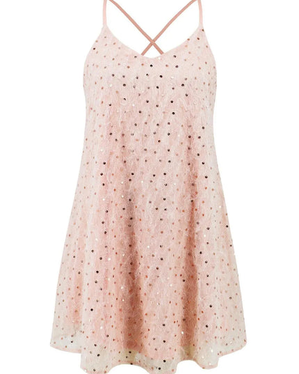 Sequin V-Neck Mini Cami Dress