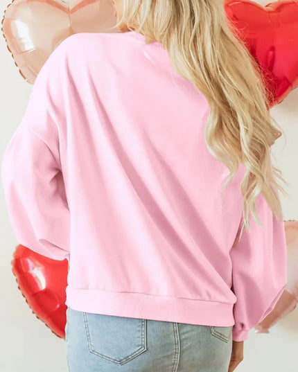 Bow Detail Opaque Long Sleeve Pullover Sweatshirt