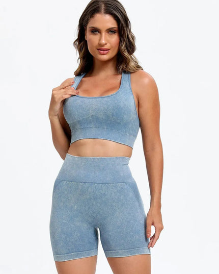 Scoop Neck Wide Strap Top and Shorts Active Set - ShopEasier