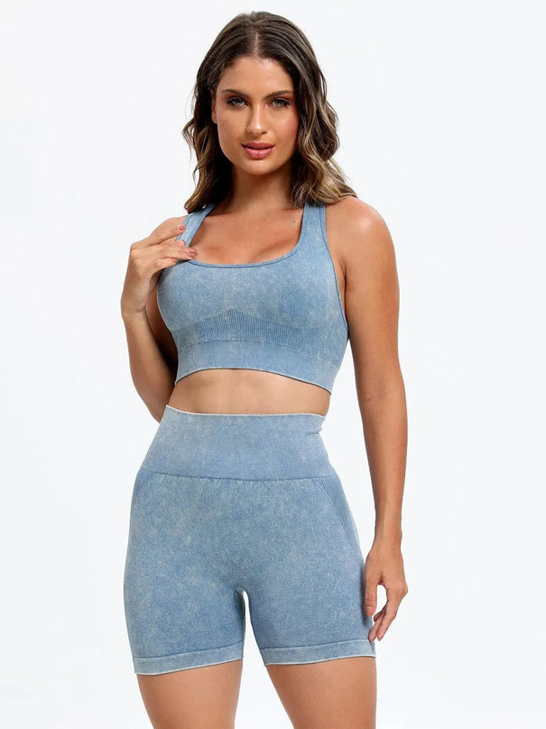 Scoop Neck Wide Strap Top and Shorts Active Set - ShopEasier