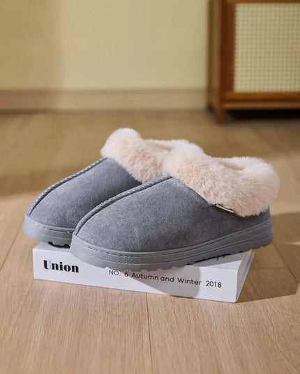 Cozy Faux Fur Platform Slippers with Round Toe