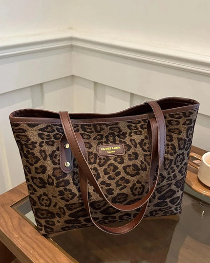 Bolsa de poliéster con estampado de leopardo