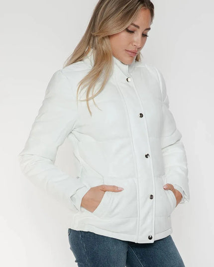 YMI Pocketed Zip Up Turtleneck Puffer Jacket - ShopEasier