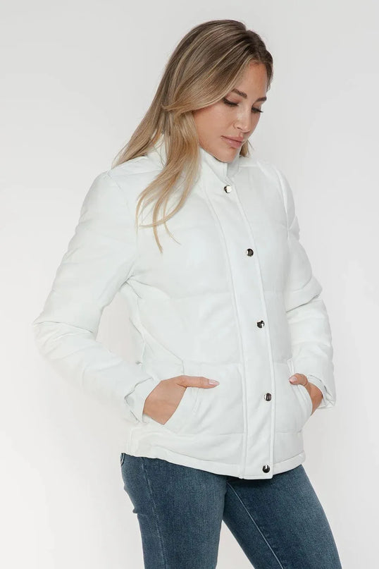 YMI Pocketed Zip Up Turtleneck Puffer Jacket - ShopEasier