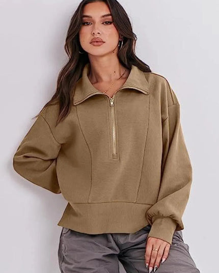 Collared Half Zip Sweatshirt for Comfort and Style