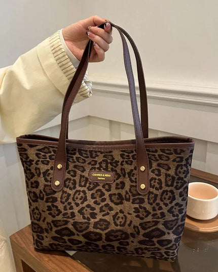 Bolsa de poliéster con estampado de leopardo