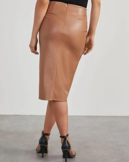 Twisted Slit High Rise Skirt