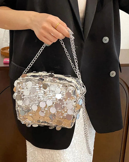 Bolso de hombro con cadena de lentejuelas