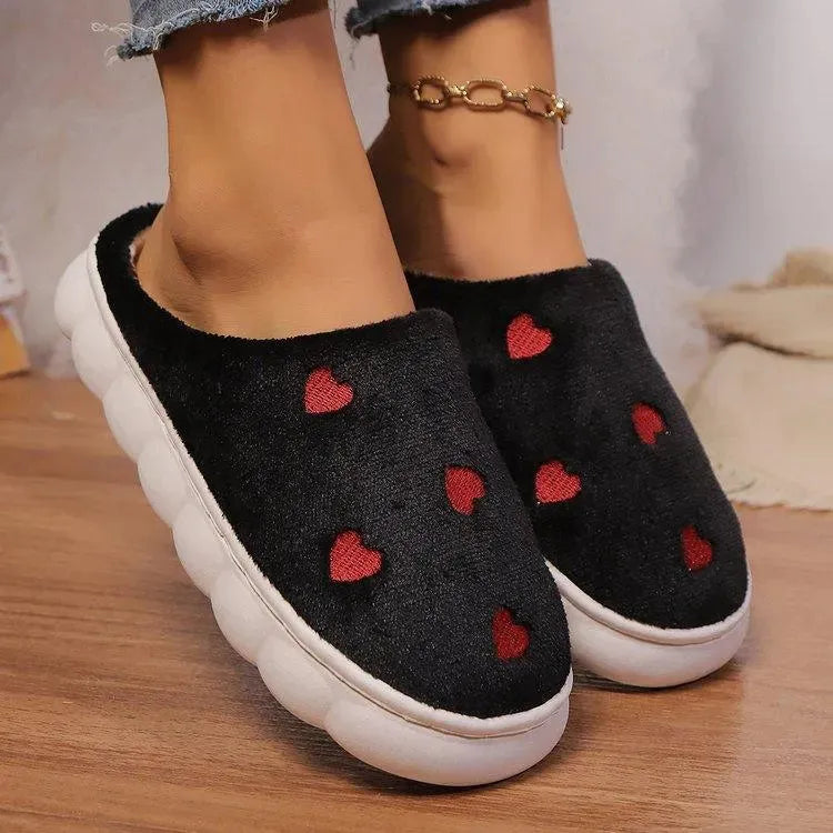 Zapatos planos con punta redonda y diseño de corazón encantador