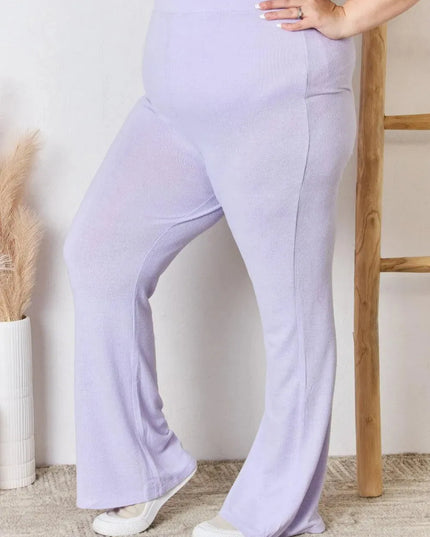 Ultra Soft High Waist Flare Knit Pants for Effortless Style