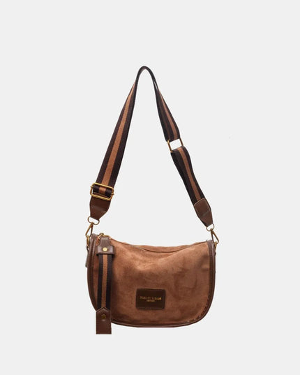 Suede Adjustable Strap Shoulder Bag