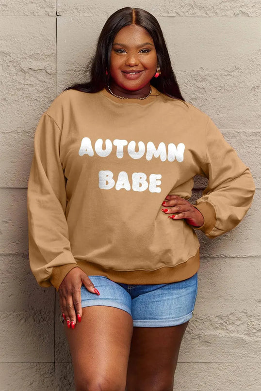 Simply Love Full Size AUTUMN BABE Graphic Sweatshirt - ShopEasier