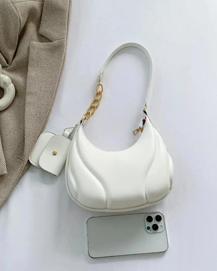 PU Leather Shoulder Bag with EarPods Bag