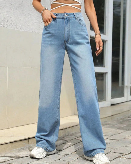 Mid Rise Wide Leg Jeans - ShopEasier