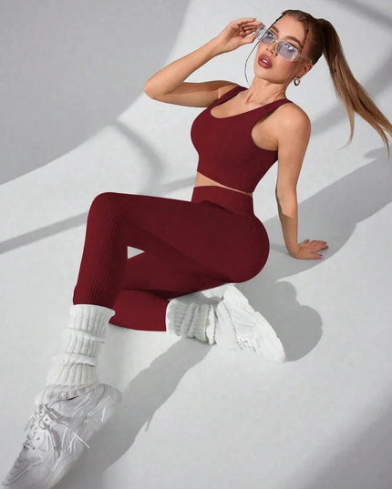 Scoop Neck Wide Strap Top and Pants Active Set - ShopEasier