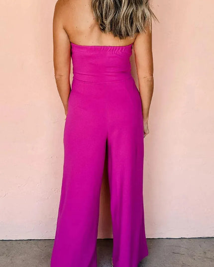 Tied Tube Wide Leg Jumpsuit - ShopEasier