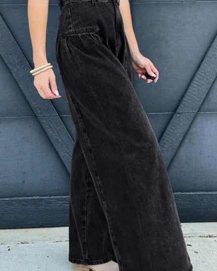 High Rise Wide Leg Jeans with Pockets