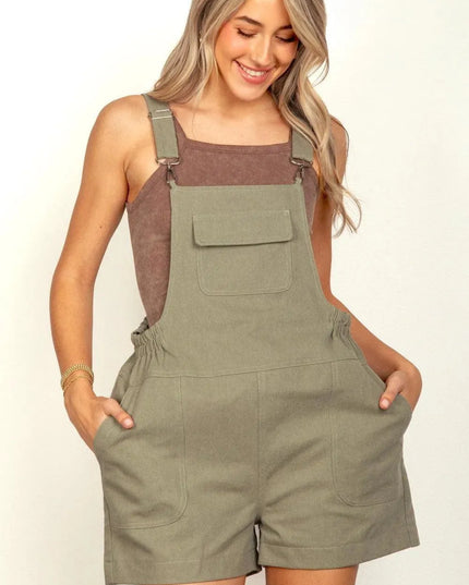 VERY J Adjustable Suspender Overalls with Pockets - ShopEasier