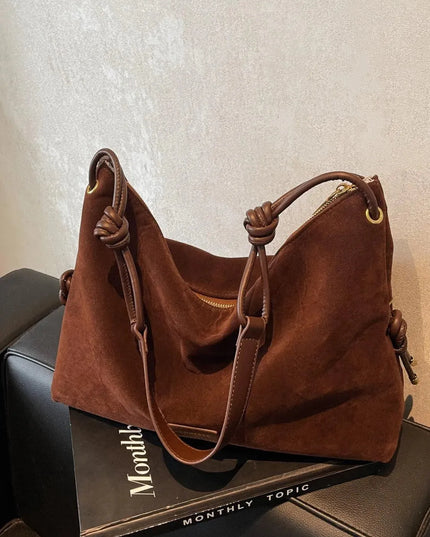 Suede Large Shoulder Bag