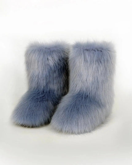 Cozy Fuzzy Flat Platform Boots