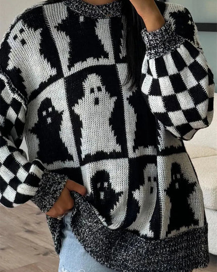 Dropped Shoulder Cozy Long Sleeve Knit Sweater