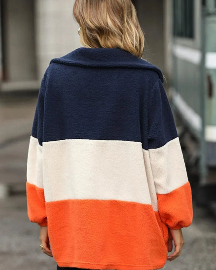 Color Block Quarter Zip Sweatshirt