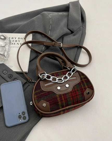 Plaid Print Crossbody Bag