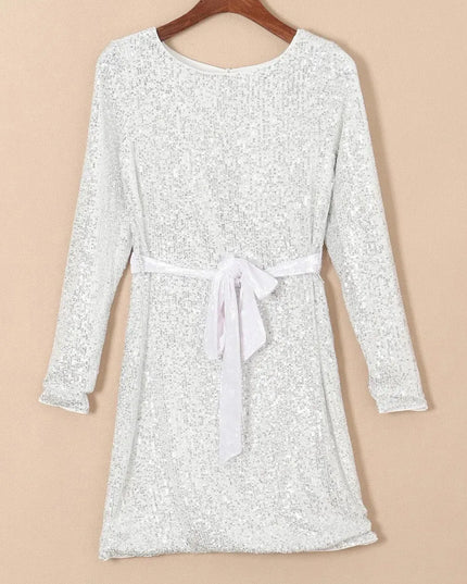 Sequin Tie Front T-Shirt Dress