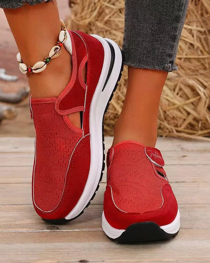 Mesh Round Toe Platform Sneakers