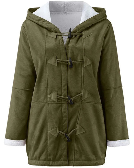 Hooded Toggle Jacket with Pockets and Long Sleeves