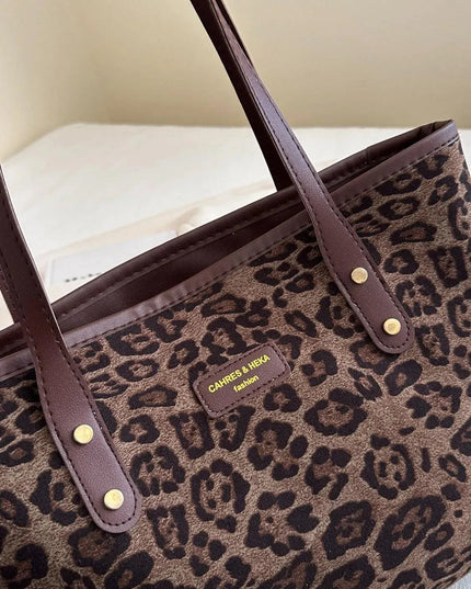 Bolsa de poliéster con estampado de leopardo