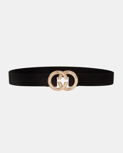 Double Hoop Buckle Elastic Belt - ShopEasier