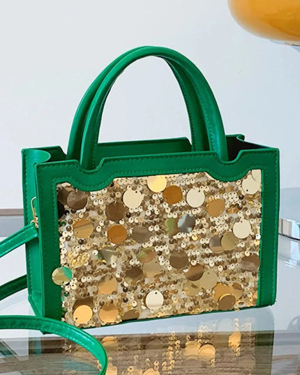 PU Leather Sequin Handbag