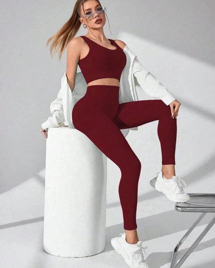 Scoop Neck Wide Strap Top and Pants Active Set - ShopEasier