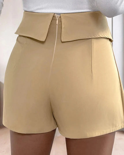 Ruched High Waist Pleated Shorts