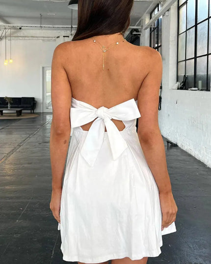 Devine Bow Back Tube Mini Dress