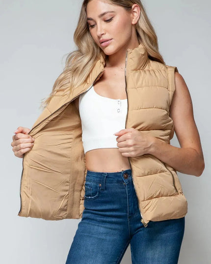 Chic Zip-Up Turtleneck Vest with Functional Pockets