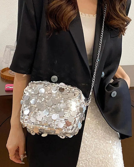 Sequin Chain Shoulder Bag