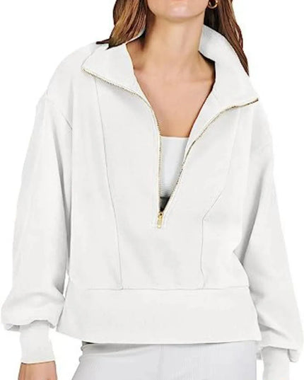 Collared Half Zip Sweatshirt for Comfort and Style