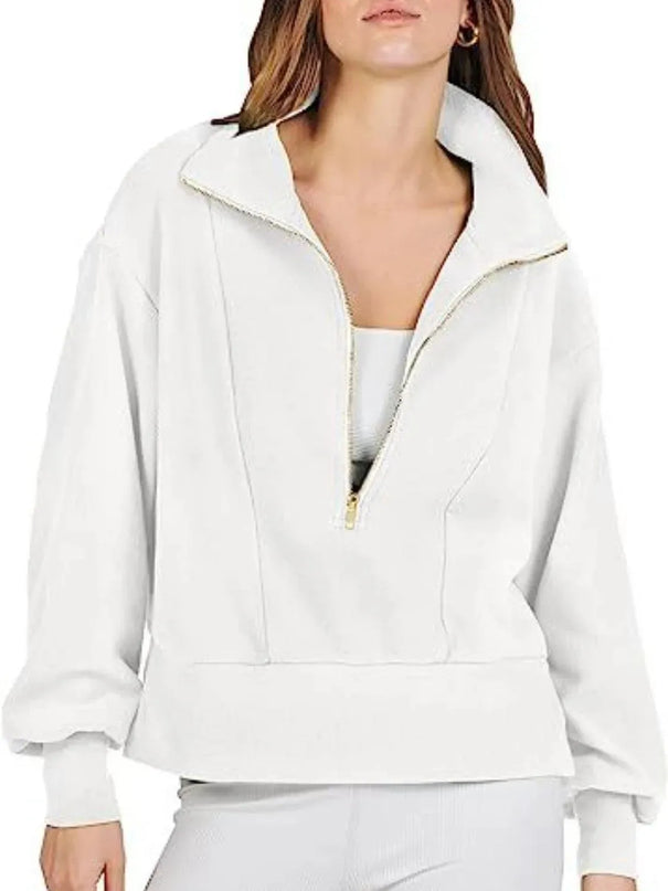 Collared Half Zip Sweatshirt for Comfort and Style