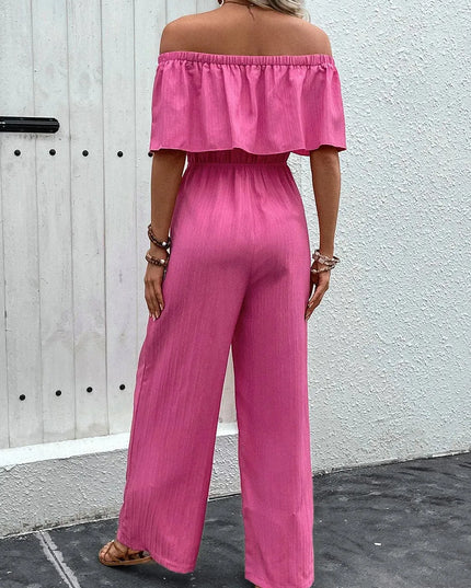 Perfee Off-Shoulder Wide Leg Jumpsuit - ShopEasier