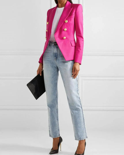 Lapel Collar Long Sleeve Blazer