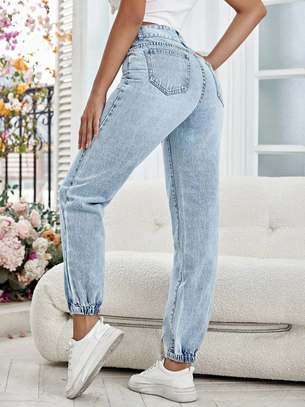 High Waist Jeans with Pockets - ShopEasier