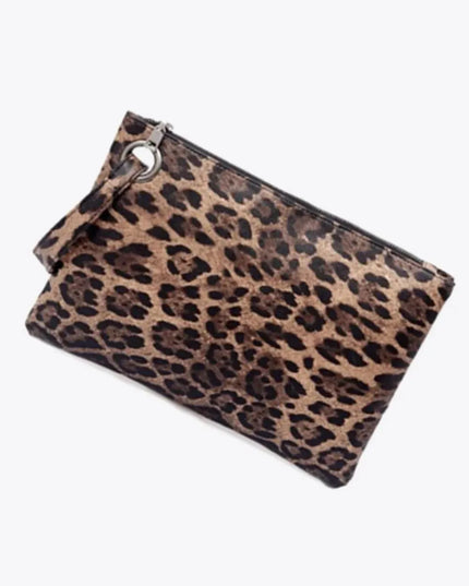 Cartera de piel sintética con diseño de leopardo