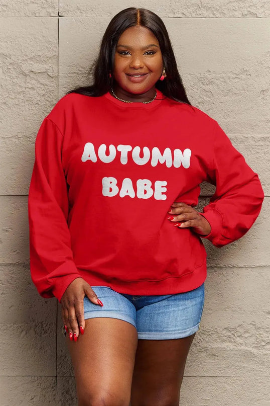 Simply Love Full Size AUTUMN BABE Graphic Sweatshirt - ShopEasier