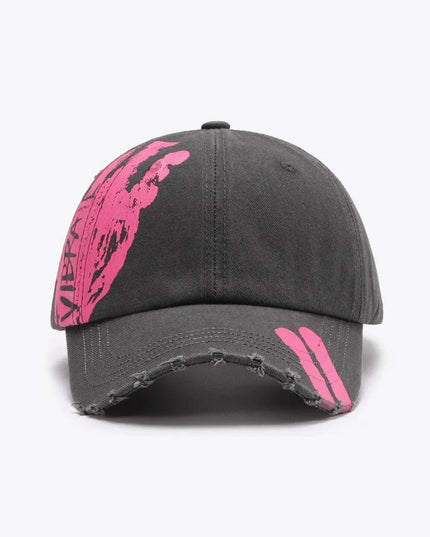 VIBRA Graphic Distressed Adjustable Baseball Cap - ShopEasier