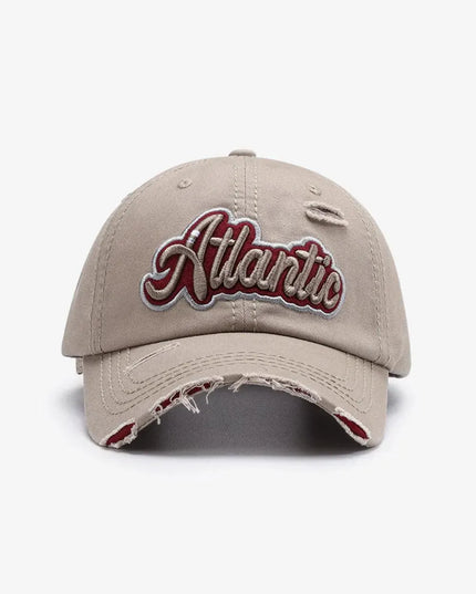 ATLANTIC Graphic Distressed Baseball Cap - ShopEasier