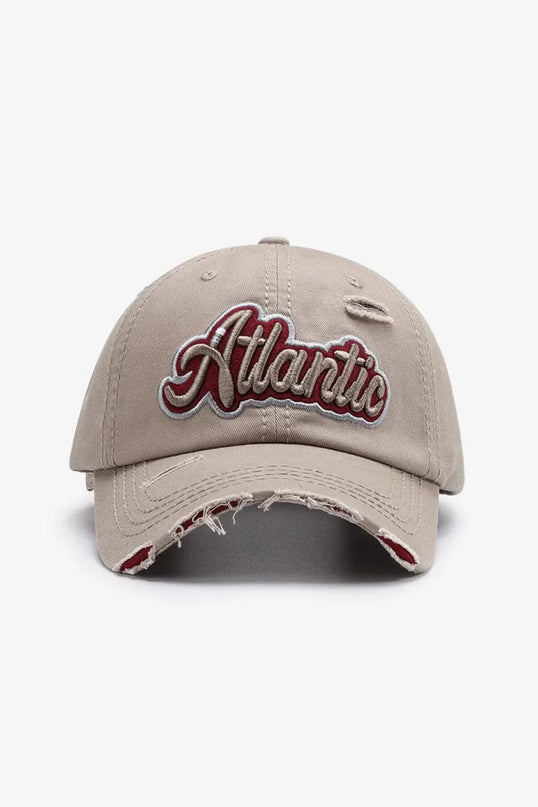 ATLANTIC Graphic Distressed Baseball Cap - ShopEasier