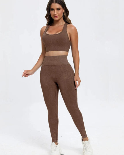 Scoop Neck Wide Strap Top and Pants Active Set - ShopEasier