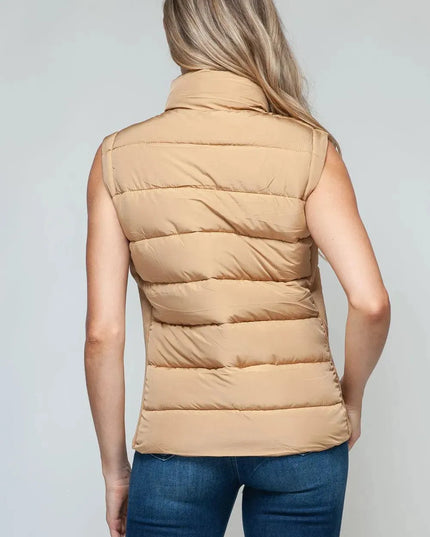 Chic Zip-Up Turtleneck Vest with Functional Pockets